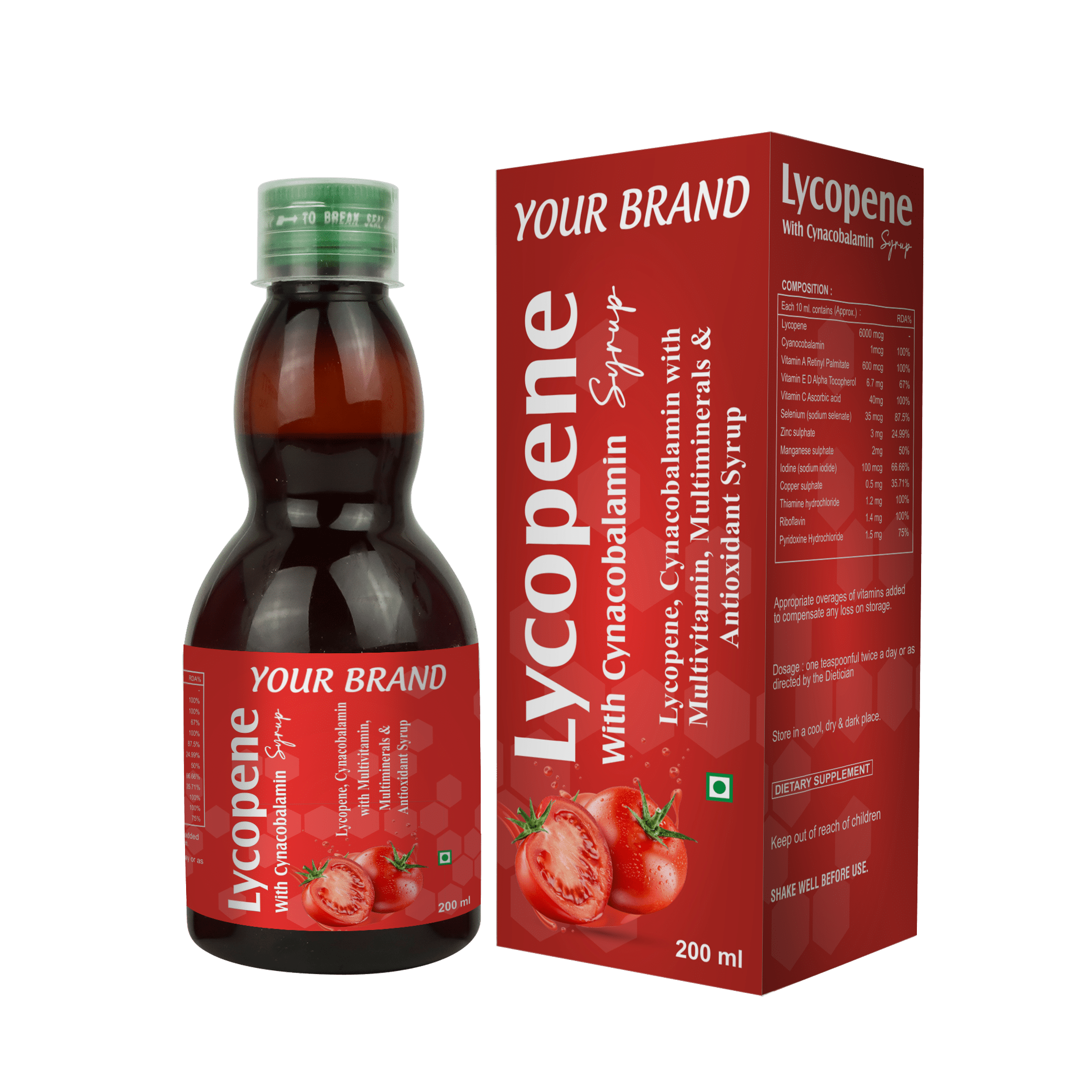LYCOPENE WITH CYANOCOBALAMIN AND VITAMINS SYRUP